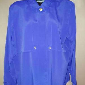 Blue long sleeved blouse